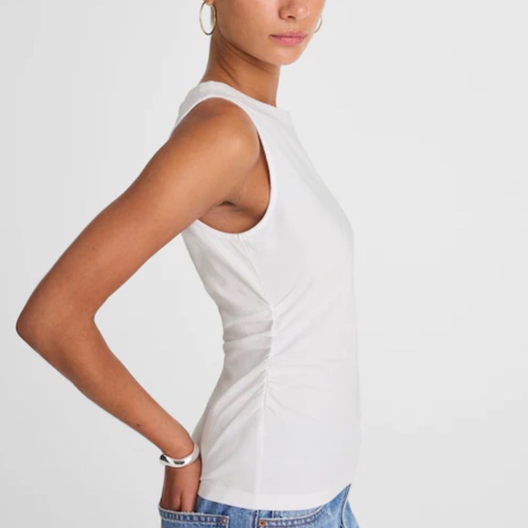 Madewell Cinched Crewneck Tank white - Picture 3 of 5